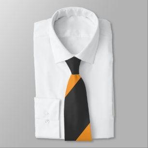 Orange and Black Broad Regimental Stripe Neck Tie