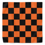 Orange and Black Buffalo Check Plaid Bandana