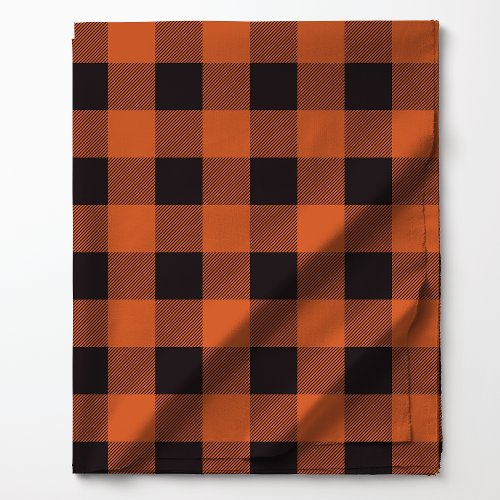 Orange and Black Buffalo Plaid Pattern Fabric