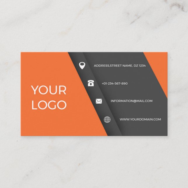 ORANGE AND BLACK Business Card (Front)