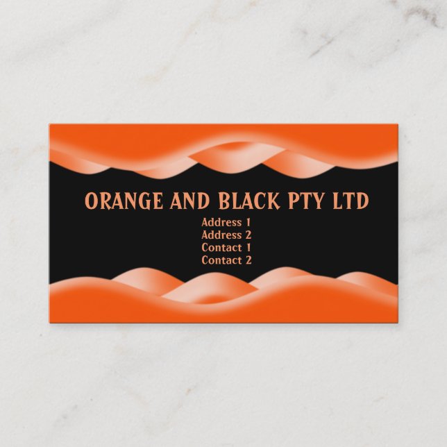 Orange and Black Business Card (Front)
