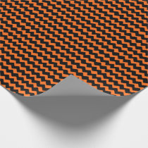 Orange and Black Chevron Stripes Wrapping Paper