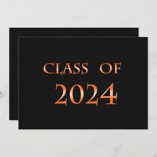 Orange and Black Class of 2024 Graduation Party Invitation