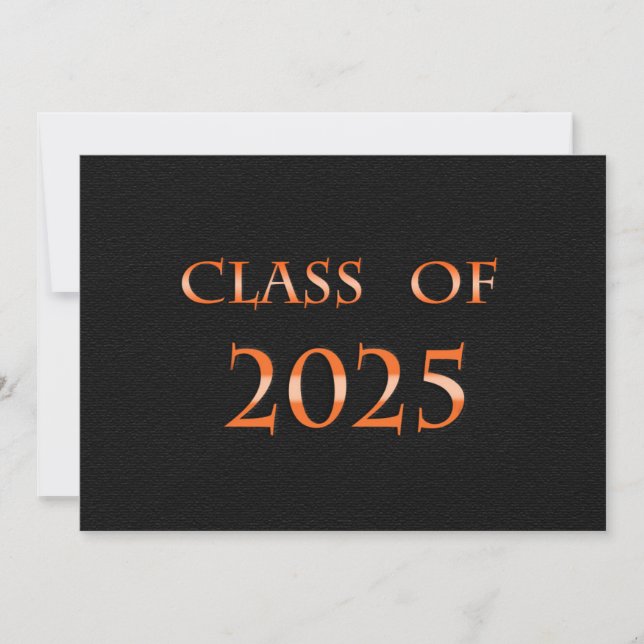 Orange and Black Class of 2025 Card (Front)