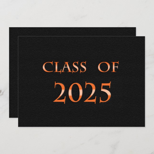 Orange and Black Class of 2025 Graduation Party Invitation (Front/Back)
