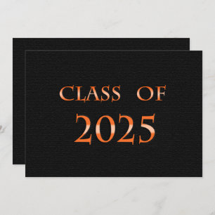 Orange and Black Class of 2025 Graduation Party Invitation