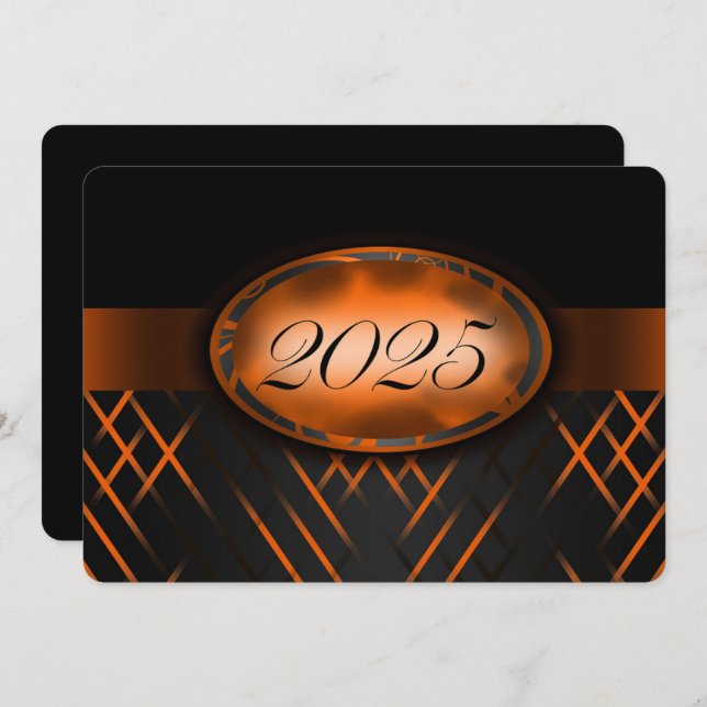 Orange and Black Class of 2025 Party Invitation (Front/Back)