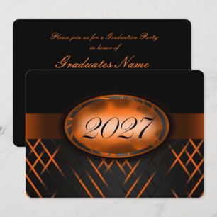 Orange and Black Class of 2027 Party Invitation