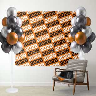 Orange and Black Class Year Graduation Backdrop