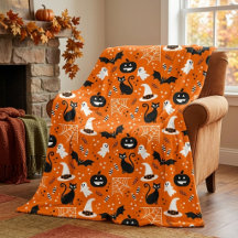 Orange And Black Classic Retro Halloween