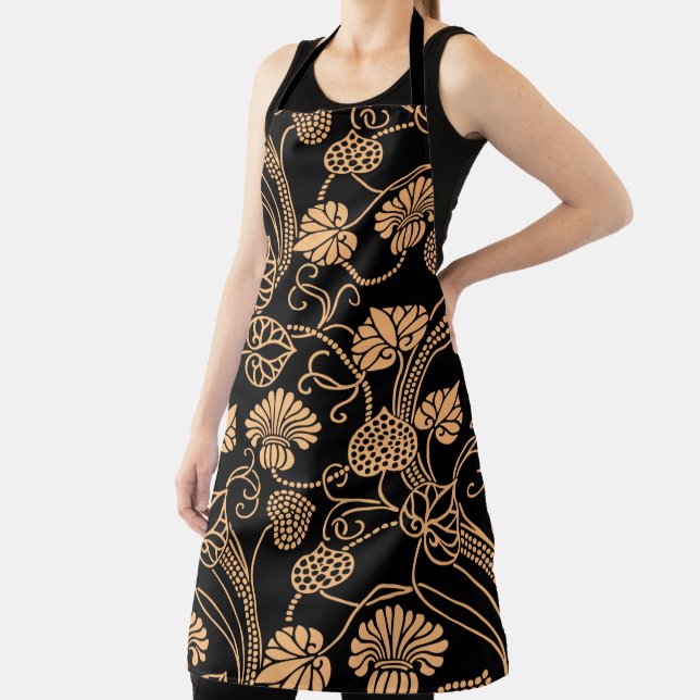 Orange and black Cloth Placemat Apron (Insitu)