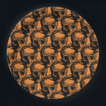 Orange and Black Cool Spooky Skull Halloween party Paper Plates<br><div class="desc">Cool Black and orange Halloween party paper plates.
Fun party supplies,  decorations and disposable accessories for costume party,  halloween,  scary,  fright,  frightening,  trick or treat,  night gathering,  bbq,  dinner,  birthday,  wedding.

Available in small and large. Change the quantity to get the cheapest bulk price.</div>