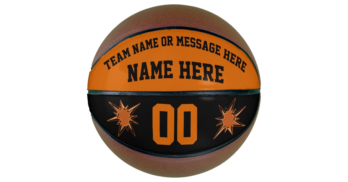 Orange And Black Custom Basketball Full Size Mini Zazzle Com