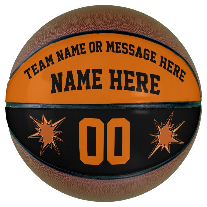 Orange And Black Custom Basketball Full Size Mini Zazzle Com