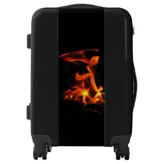 Orange and Black Dancing Fire Abstract Luggage
