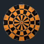 Orange And Black Dartboard With Darts<br><div class="desc">Orange And Black Dart Board</div>