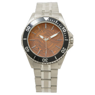 Orange and Black Design Dial Watch