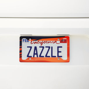 Orange and Black Design License Plate Frame