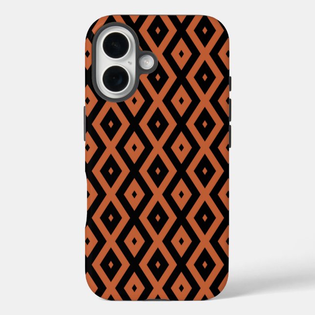 Orange and black diamond pattern Case-Mate iPhone case (Back)