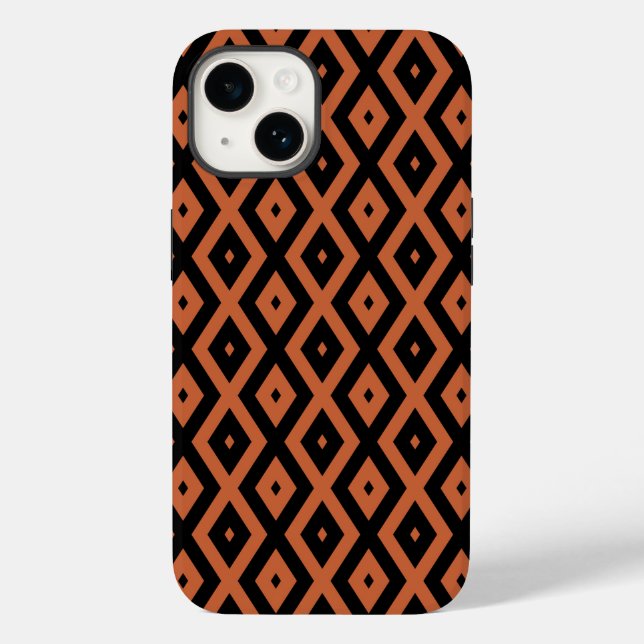Orange and black diamond pattern Case-Mate iPhone case (Back)