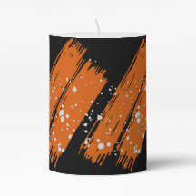 Orange and Black Fall Halloween Themed Candles