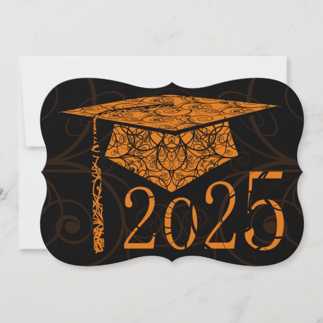 Orange and Black Floral Cap 2025 Card (Front)