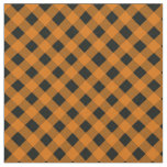 Orange and Black Gingham Checked Pattern Fabric