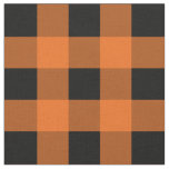 Orange and Black Gingham Pattern Fabric
