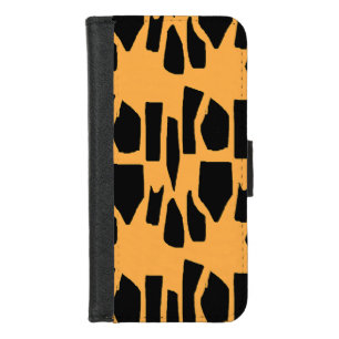 Orange and black giraffe print iPhone 8/7 wallet case