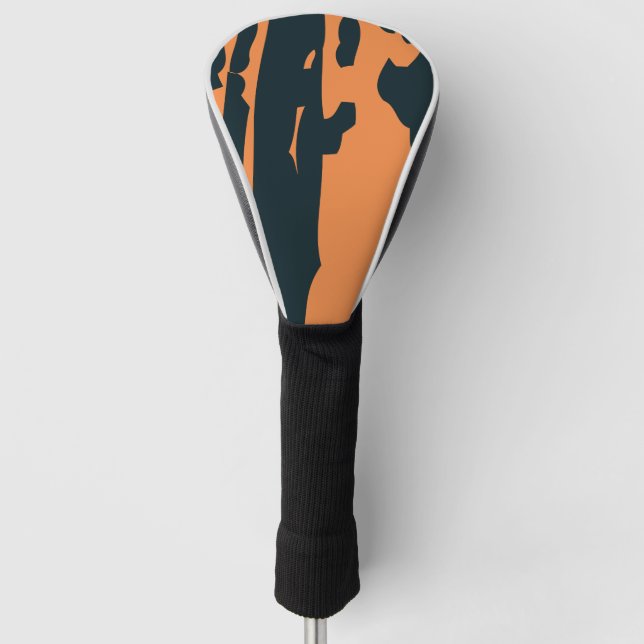 Orange and Black Golf Head Cover (Front)