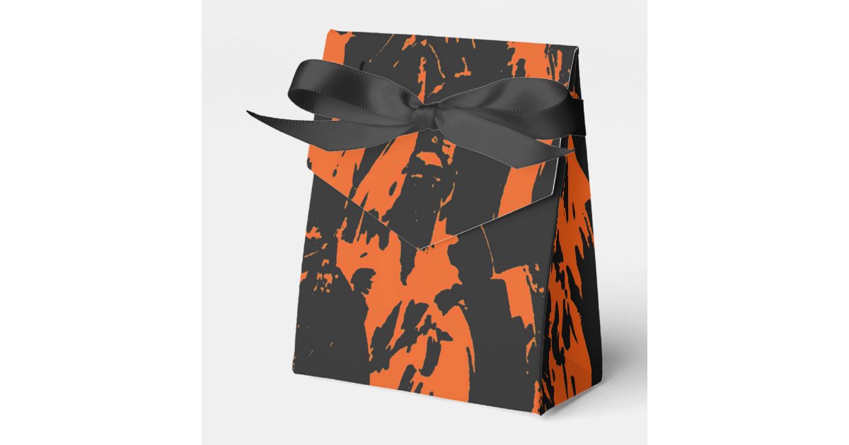 Orange and Black Graffiti Splatter Favor Boxes | Zazzle