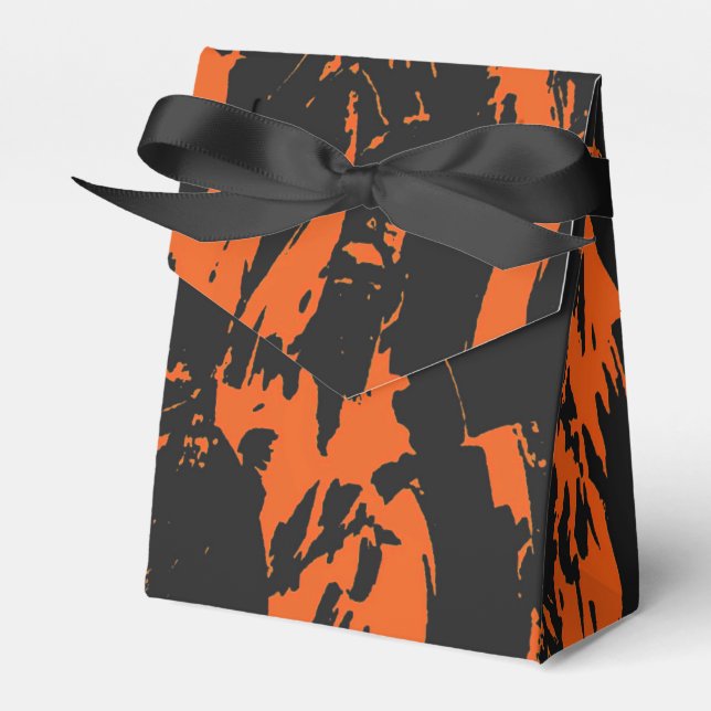 Orange and Black Graffiti Splatter Favor Boxes (Front Side)