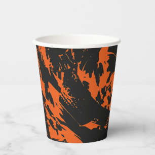 Orange and Black Graffiti Splatter Paper Cups