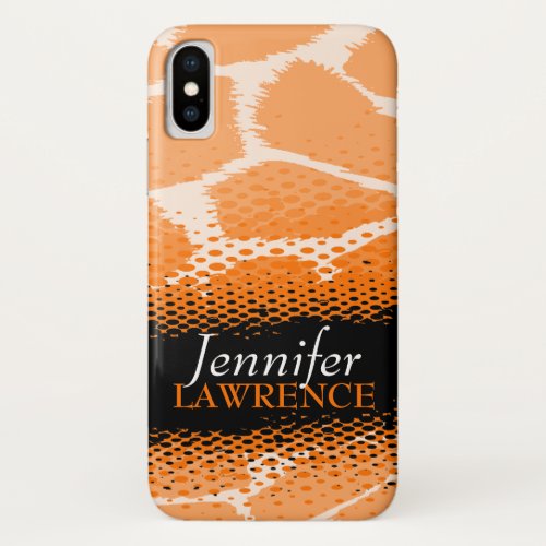 Orange and black graphic animal print iphone case