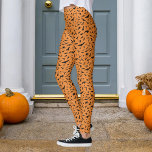 Orange and Black Halloween bat Leggings<br><div class="desc">Black bat pattern; Customize to change the orange to any color.</div>