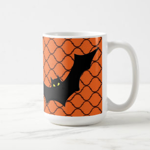 Orange and Black Halloween Bat Mug