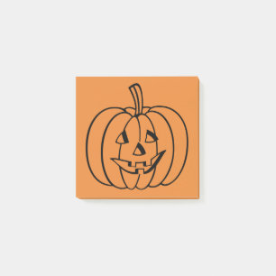 Orange and Black Halloween Jack-O-Lantern Pumpkin Post-it Notes