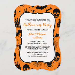 Orange and Black Halloween Party Invitation