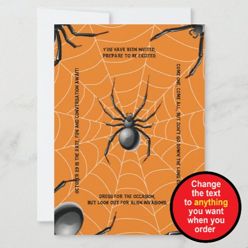 Orange and Black Halloween party Invitation