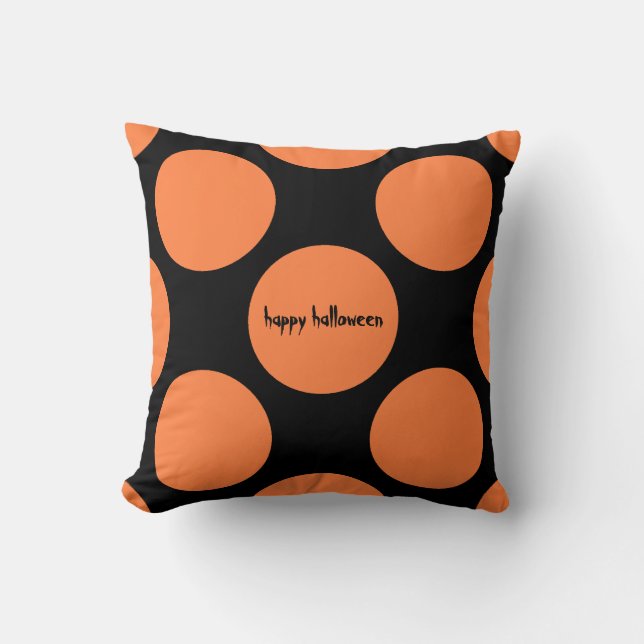 Orange and Black Halloween Pillow (Front)