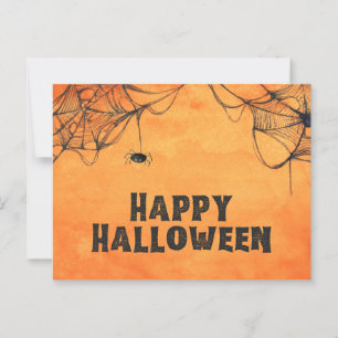 Orange and Black Happy Halloween Postcard