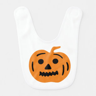 Orange and Black Jack-O-Lantern Pumpkin Halloween Baby Bib