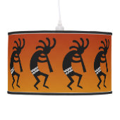 Orange And Black Kokopelli Southwestern Design Ceiling Lamp (Left)