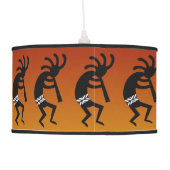 Orange And Black Kokopelli Southwestern Design Ceiling Lamp (Back)