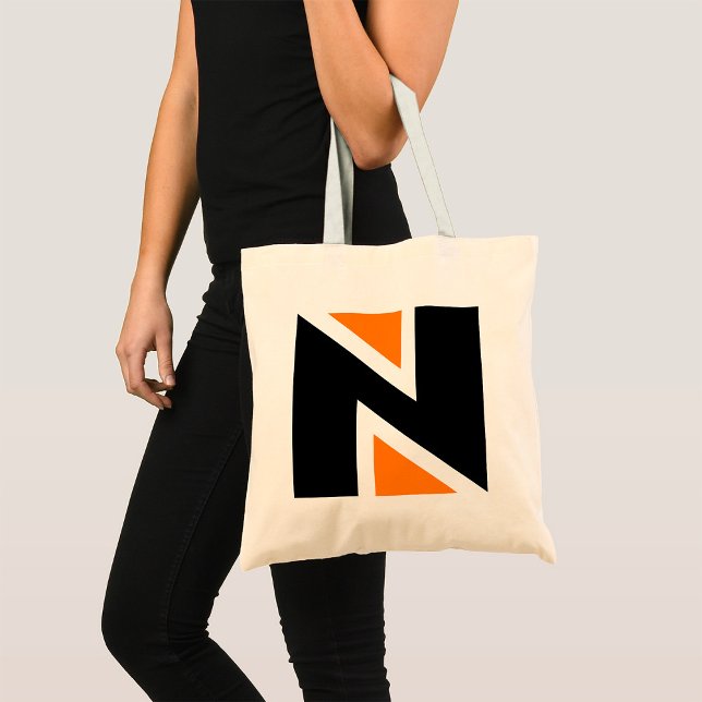 Orange And Black Letter N Tote Bag (Creator Uploaded)