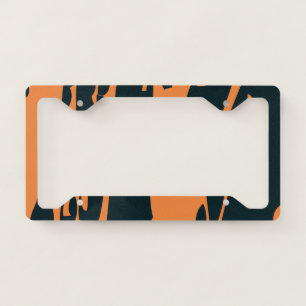 Orange and Black License Plate Frame