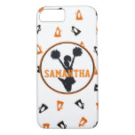 Orange and Black Megaphones Cheer Personalized iPhone 8/7 Case