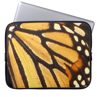 Orange and Black Monarch Butterfly Abstract Laptop Sleeve