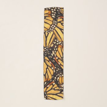 Orange And Black Monarch Butterfly Chiffon Scarf by Bebops at Zazzle