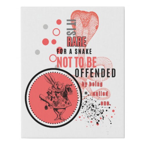 Orange and black Offended snakes sarcastic quote Faux Canvas Print